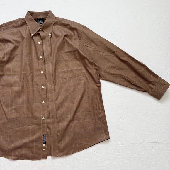 Jos. A. Bank Traveler’s Collection Plaid Button Up Shirt, Size Large - Picture 3 of 6